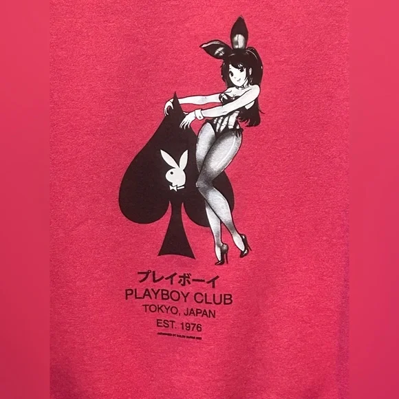 Playboy Club Sweatshirt Tokyo Japan Mens Anime Card Ace of Spades - Red Small - Picture 4 of 15